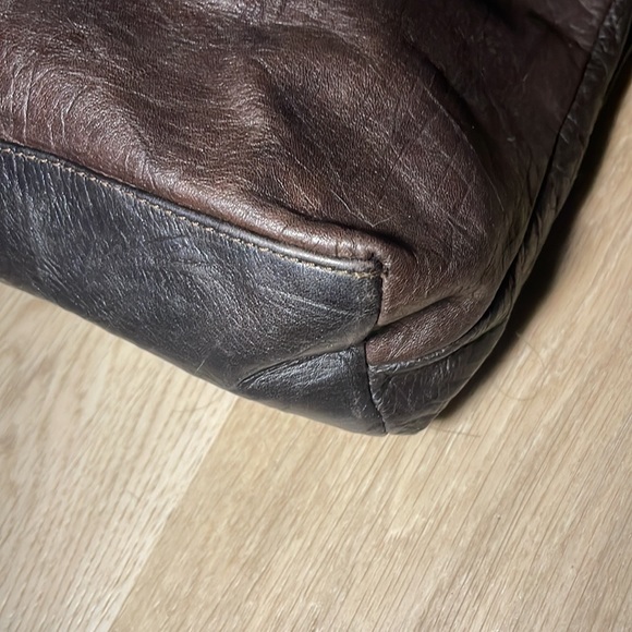 Thomas Wylde Dark Chocolate Leather Bag with Stoned Decorative Skull Head - Picture 5 of 16